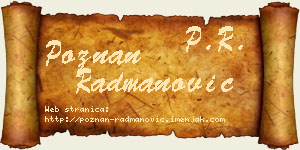Poznan Radmanović vizit kartica